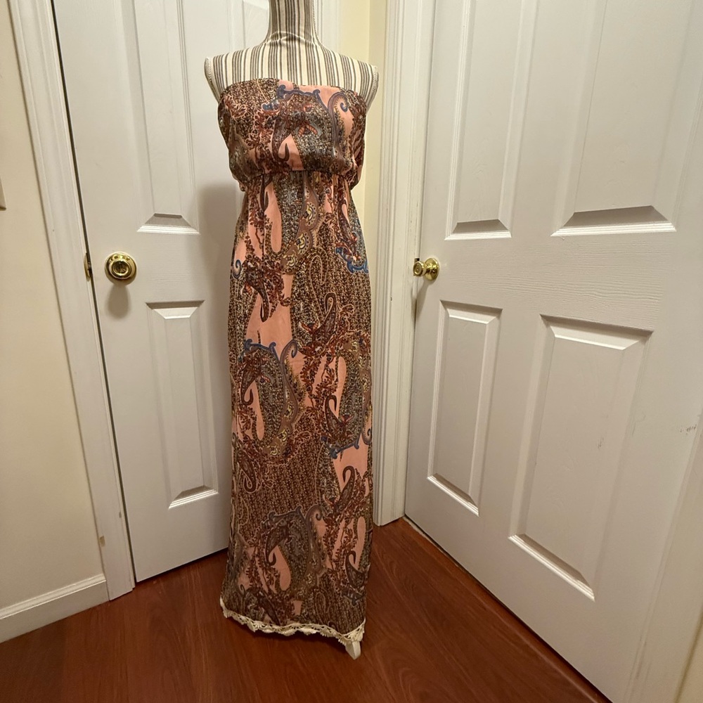 Fire Printed Tube Top Maxi Dress from The Buckle